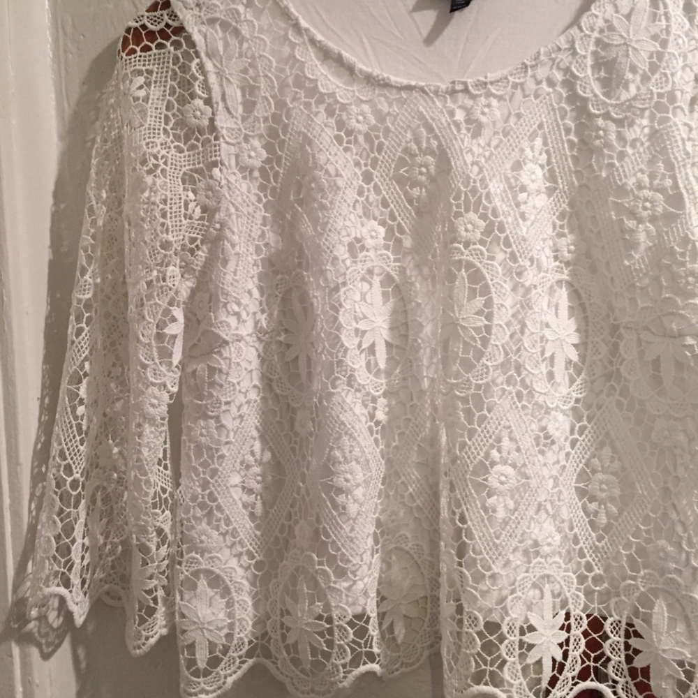 White TOPSHOP doilie shirt